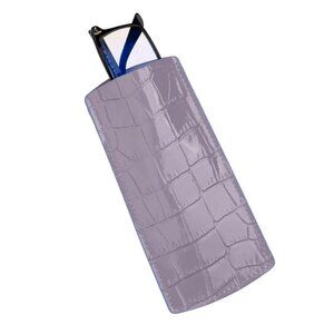 Luxury Calfskin Glasses Case – Alligator‑Style Texture - Pearl Color